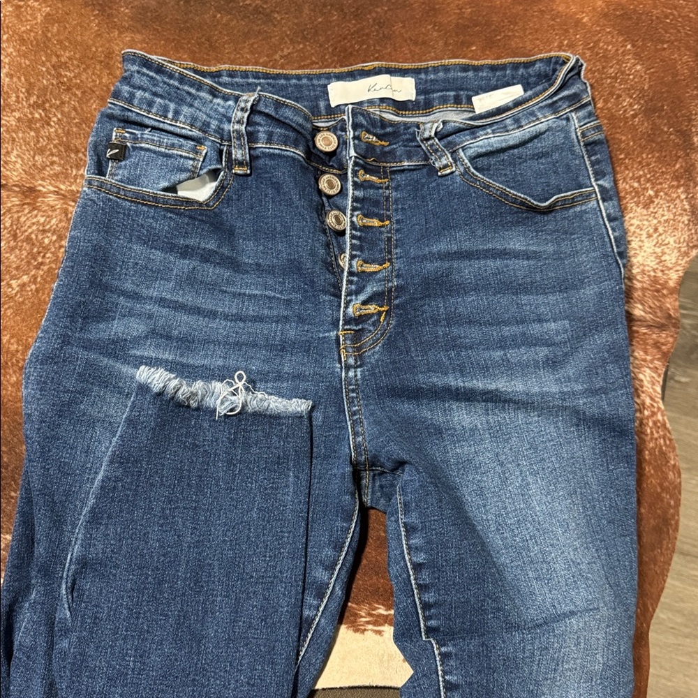 Stylish Blue Button-Fly Jeans